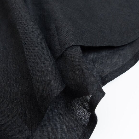 Baserange Dydine Skirt Linen Flared Maxi Black Sheer Lagenlook - Picture 8 of 10